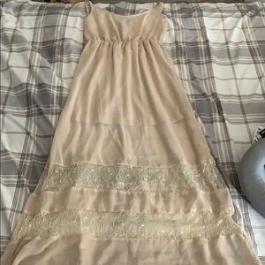 Cream and lace maxi dress